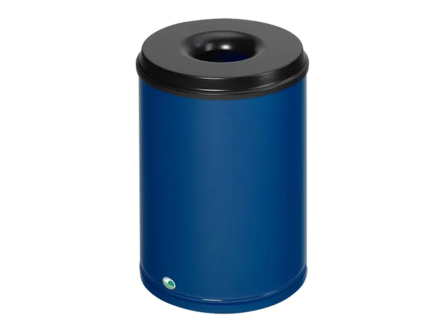 prullenmand zelfblussend 50 liter HxØ 520x375mm kop zwart blauw