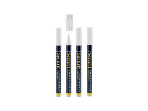 Krijtstift Securit SMA-100 rond wit 1-2mm blister à 4 stuks