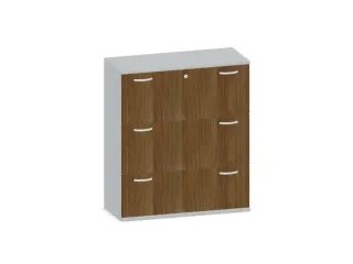 hangmappenkast 1150x1000x430mm 3hangmappenframes Lichtgrijs +Noten - 1
