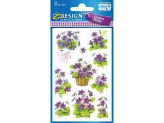 papieretiket Z-design Creative pakje a 3 vel viooltjes - 1