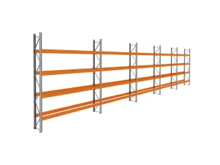 palletstelling,basis+4xaanbouw,HxBxD 4620x18600x750mm,vakl. 3400kg - 1