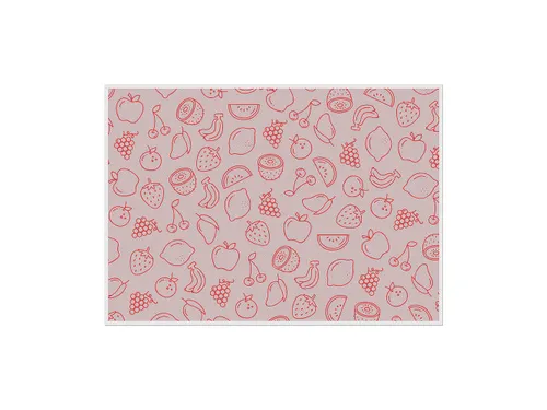 Placemat 45x32cm PVC Fruit Abstract Rood 6 Stuks