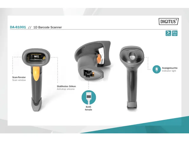 1D Barcode Handscanner Met Houder