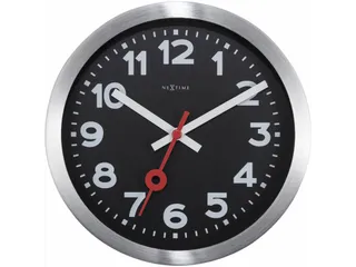 Wandklok NeXtime 'Station' Ø19cm, geborsteld aluminium zwart - 2
