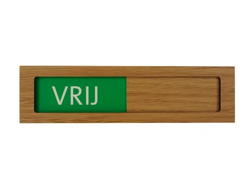 Premium Schuifbord Houtlook Vrij Bezet Groen Rood 150x40mm