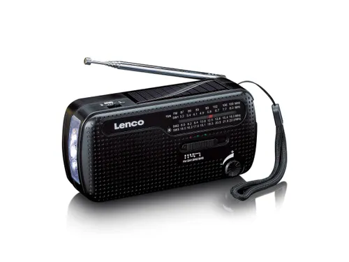 Lenco MCR-113BK Draagbare opwindbare noodradio, zaklamp en powerbank