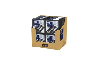 Tork 470251 Soft Dinnerservet 3-laags zwart 39x39cm - 2