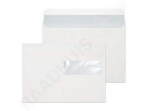 Dienstenvelop venster rechts Raadhuis 156x220mm EA5 wit met plakstrip