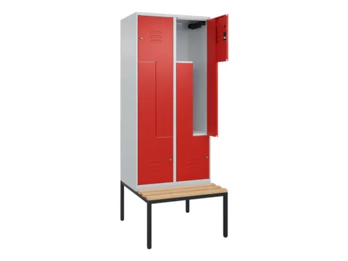 Z-garderobekast,HxBxD 2120x800x815mm,4vak,vak B 400mm,cil.-slot
