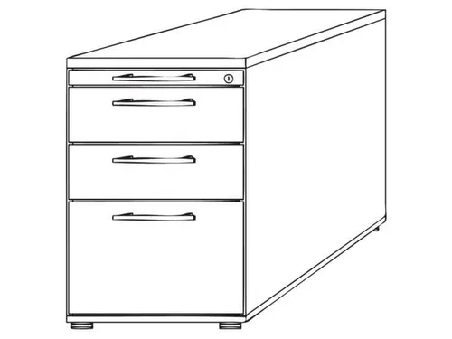 Ladenblok 720x430x800mm 2 Laden 1 Hangmappenframe Pennenlade Esdoorn