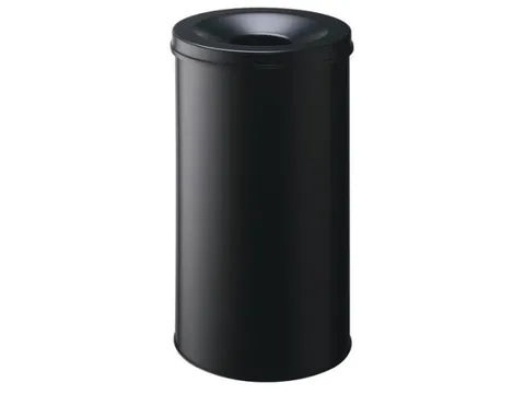 Afvalbak Vlamdovend Safe Round 60 Liter Zwart