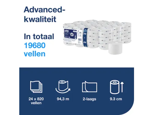 Tork 472630 OptiServe Hulsloos Toiletpapier T7 Advanced 2-laags 24 rol