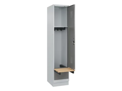locker met bank,HxBxD 1950x400x815mm,1vak,vak B 400mm,cilinderslot