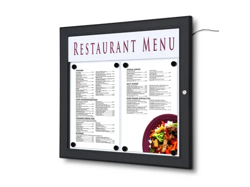 Outdoor Menubord LED Verlicht Met Logo Paneel 2xA4 Liggend