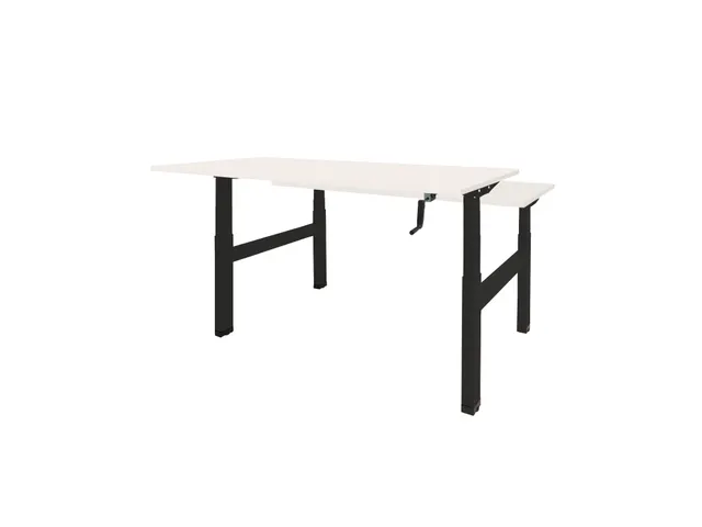 Dextro Slinger Duo zit/sta Bureau 180cm frame Zwart blad Wit