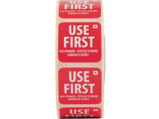 Etiket label afneembaar 'Use First', rol 1000st - 1