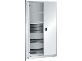 universele kast,HxBxD 1950x1000x580mm,4xStalen bodem,3lade(n),key lock - 1