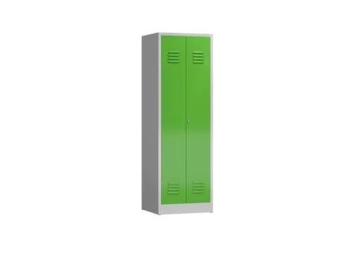Lockerkast 1800x590x500mm 2 vakken, klinksluiting, RAL6018