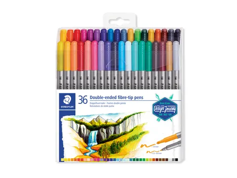 Kleurstift Staedtler 3200 dubbele punt fijn en ultrafijn etui à 36 kl