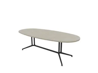 vergadertafel,HxBxD 740x2400x1100mm,ovaal,V-vormonderstel donkergrijs - 1