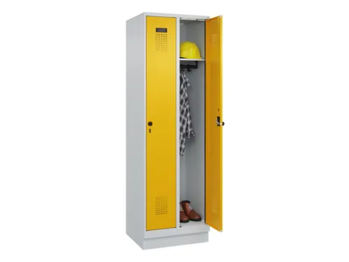 locker,HxBxD 1950x600x500mm,2vak,vak B 300mm,draaigrendel,sokkel