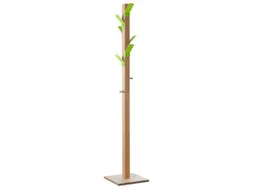 Staande Kapstok 6Jas-/2Tashaken Hout/polystyreen Naturel/groen