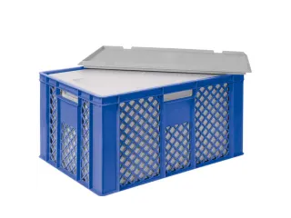 Euronorm-stapelbak,m. isoleerbox,HxLxB 320x600x400mm,63/35l,HDPE,blauw - 3