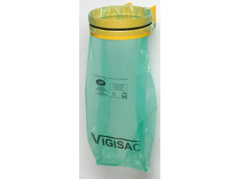 Afvalverzamelaar Voor 120 liter-Zakken Wand Plaatstaal Geel