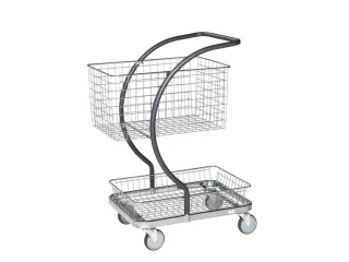 korfwagen,draagverm. 120kg,2etage(s),laadvl. LxB 595x360mm,staaletage - 1