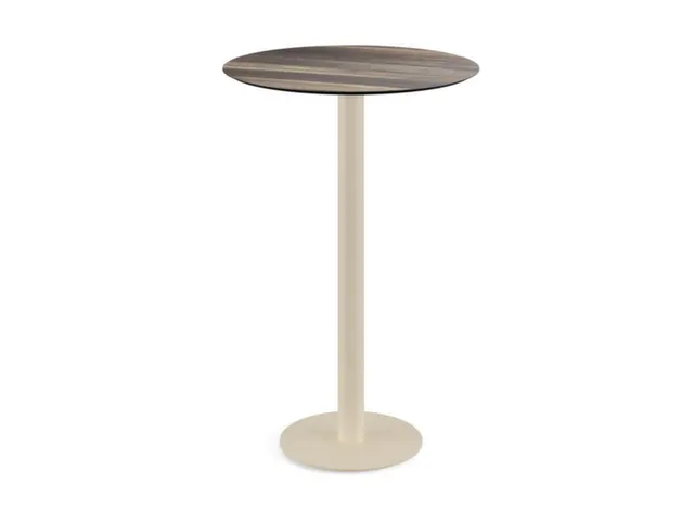 statafel,HxØ 1090x700mm,rond,schotelvoet zandkleuren