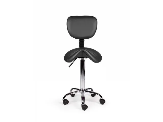 Tabouret selle avec dossier et vérin à gaz standard noir