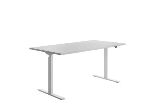 Elektrisch ihv bureau,HxBxD 700-1200x1600x800mm,blad wit,T-voet wit