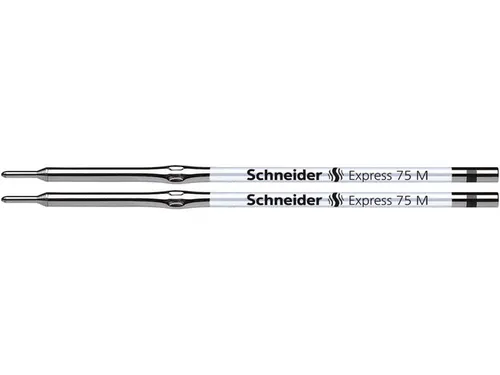 Balpenvulling Schneider Express 75 M 2 stuks op blister zwart