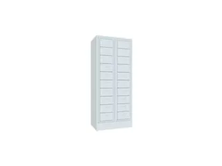 Wasgoedkast 1850x770x500 2x10 Vakken Sokkel Cilinderslot Ral7035 - 2