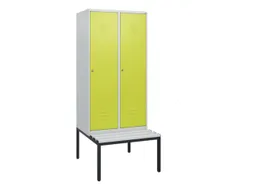 locker met bank,HxBxD 1950x800x815mm,2vak,vak B 400mm,cil.-slot