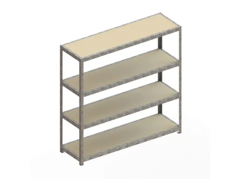 Breedvakstelling 1970x2000x600mm Vaklast 500kg 4 Houten Legborden