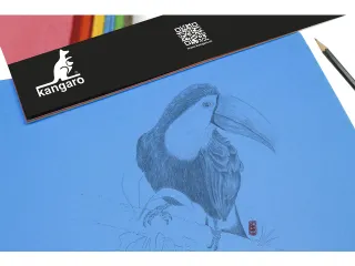 Tekenblok Kangaro A4+ (24x34,5cm) 110 gram 20 vel assorti - 4