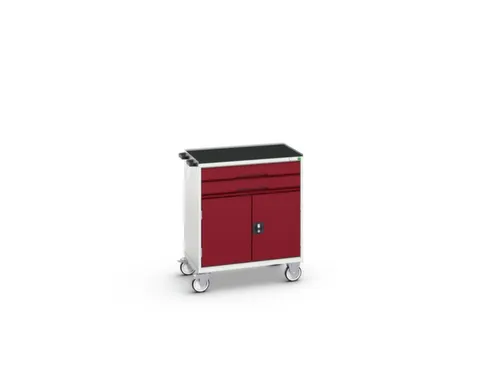 gereedschapswagen 965x800x600mm antislip blad 2 laden+kast, RAL3004