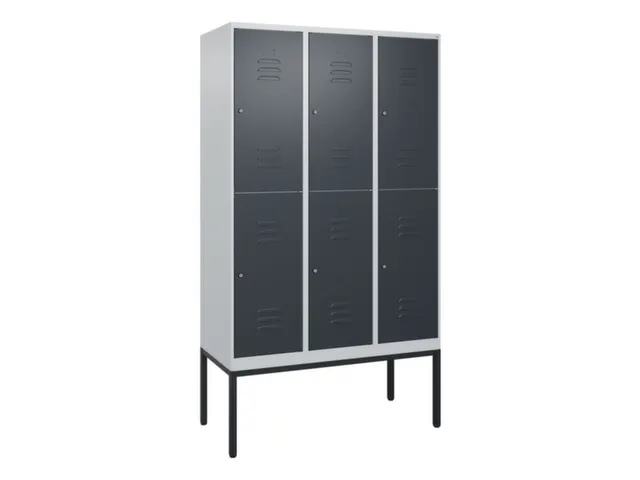 dubbeldekse locker,HxBxD 2120x1200x500mm,3x2vak.,vak B 400mm,cil.-slot
