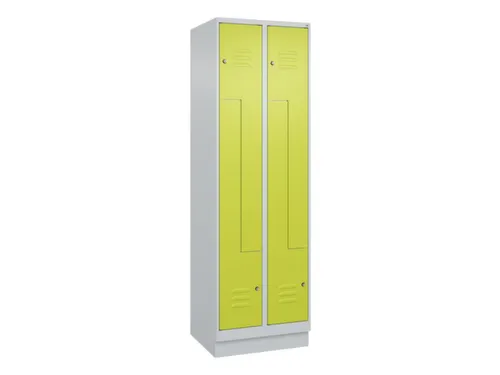Z-garderobekast,HxBxD 1950x600x500mm,vak B 150/300mm,cil.-slot,sokkel