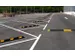 parkeerplaatsbegrenzing,B 1800mm,recyclebaar rubber,zwart/wit