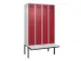 locker met bank,voor scheiding van kleding,HxBxD 2120x1200x815mm,4vak