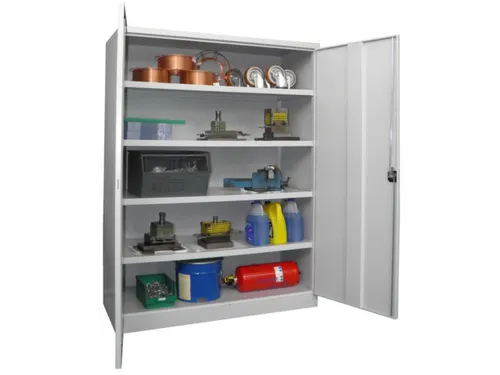 zwaarlastkast met openslaande deuren,RAL7035,front RAL7016