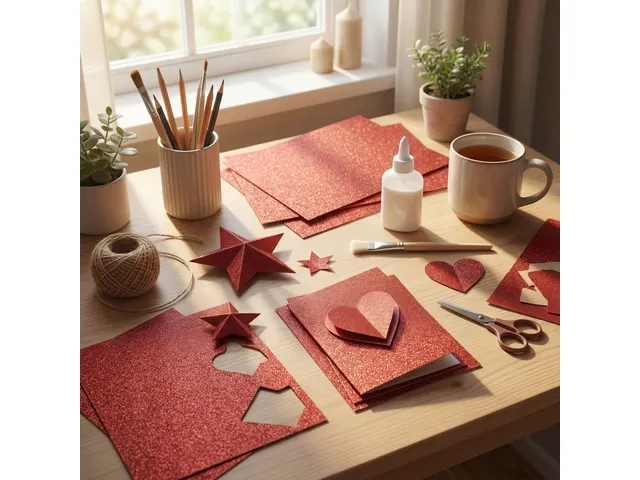 Glitterkarton Kangaro bordeaux 50x70cm pak à 10 vel