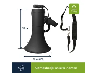 Krachtige 50 W megafoon met ingebouwde sirene Set - 7