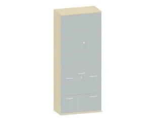 Kantoorkast 1920x800x430mm Decor Romp Esdoorn Decor Front Lichtgrijs - 1