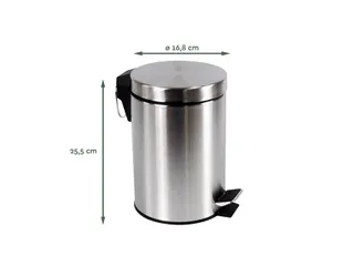 Afvalbak BRASQ pedaalemmer 3 liter rvs metaal - 4