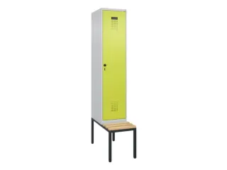 locker met bank,voor scheiding van kleding,HxBxD 2120x400x815mm,1vak - 2