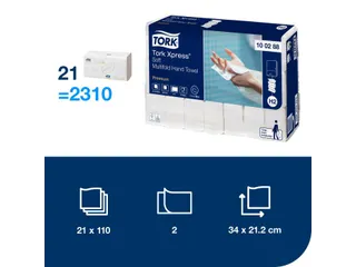 Tork 100288 Xpress Handdoek Premium H2 I-vouw Soft 2-laags 2310 stuks - 7