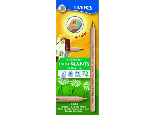 Kleurpotlood LYRA Color Giants Nature vierkleurig set à 12 stuks